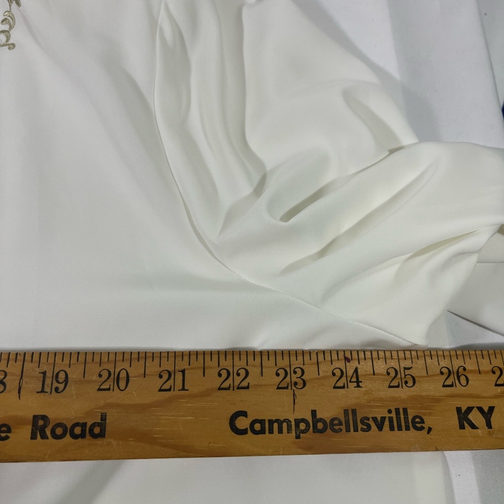 VTG CHRISTIE & JILL EMBROIDERED FLORAL BLOUSE BUTTON UP COTTAGECORE 20W IVORY - Picture 10 of 11